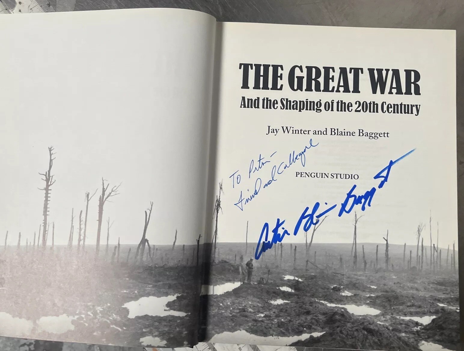 Signed Book The Great War PBS WWI Series Military Jay Winter Bliane Baggett HCDJ
