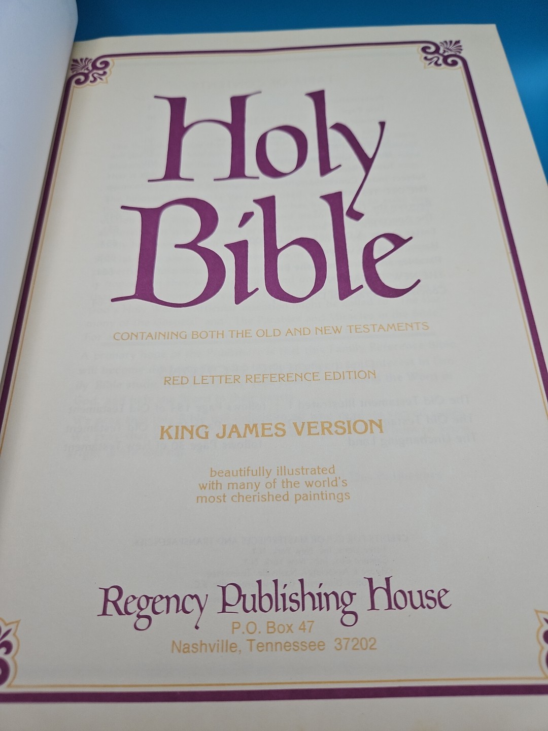 White Holy Bible King James Version Red Letter Edition Regency Vintage 1971