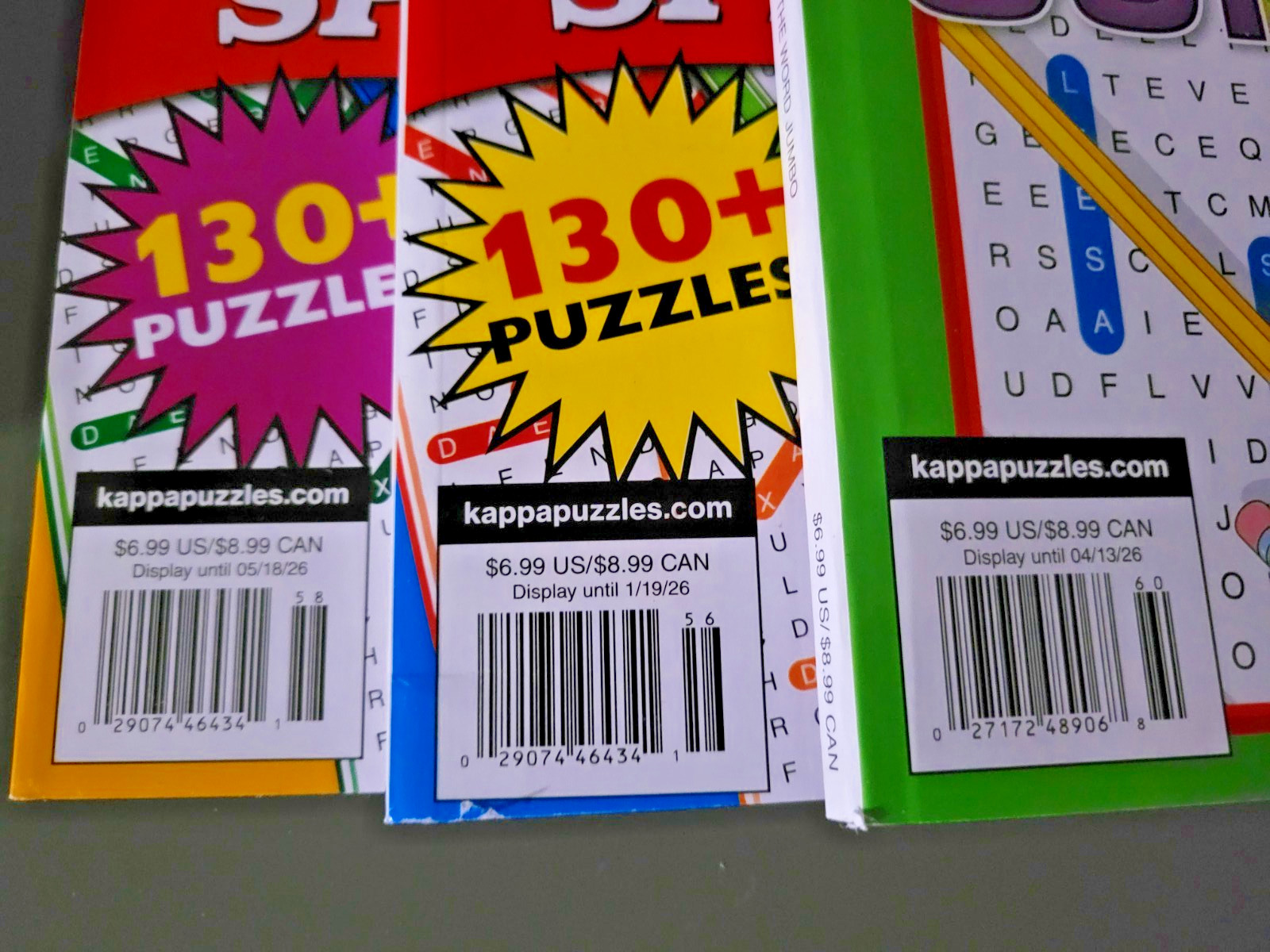 Lot of 3 Find-the-Word Puzzle Books by Kappa – 2 Special & Jumbo 390+ Challenges