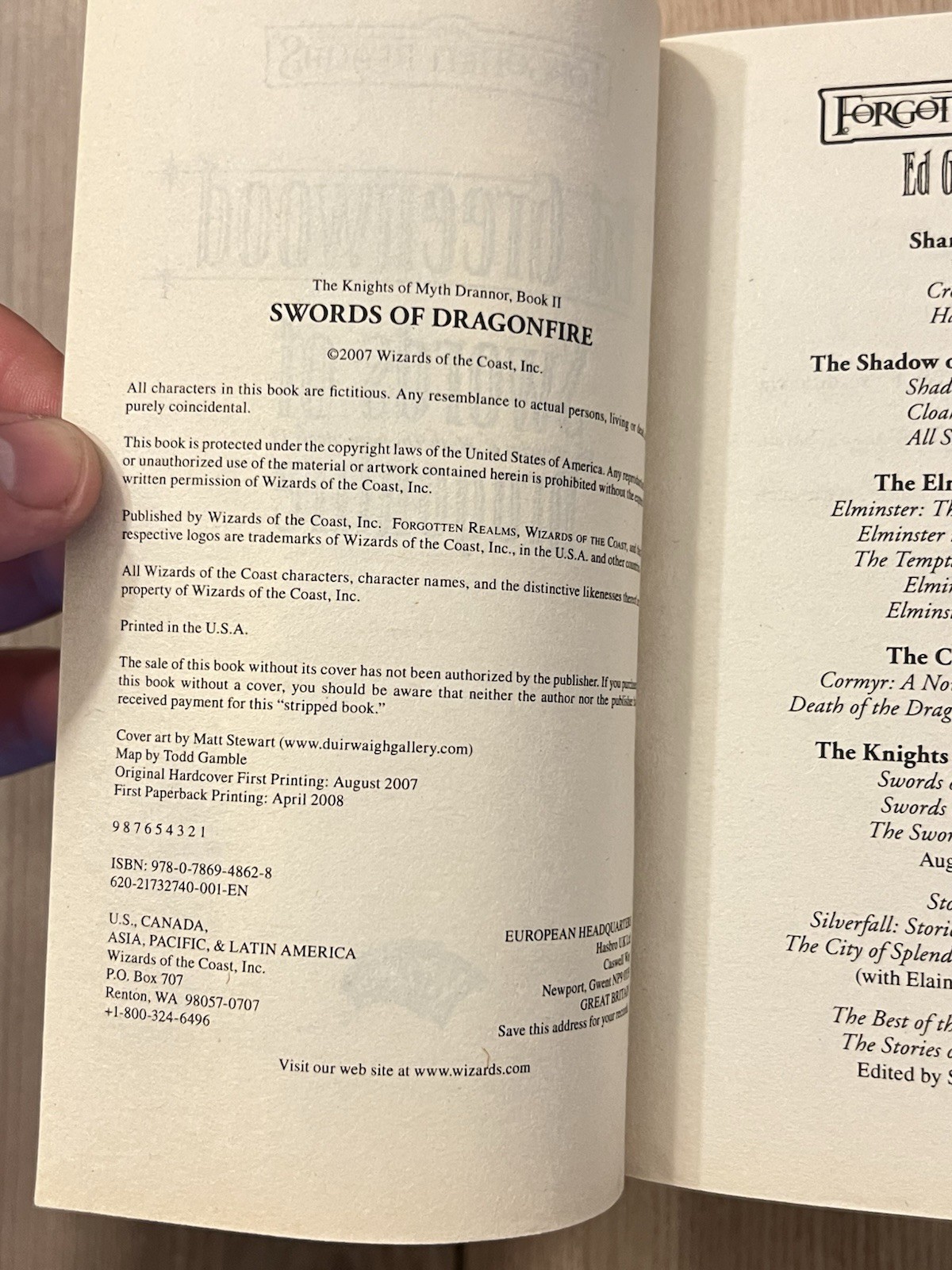 Forgotten Realms The Knights of Myth Drannor Tsr Trilogy Book Set 1st Edition