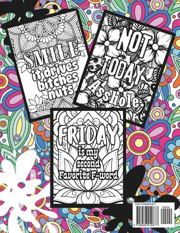 Swear Word Coloring Book Motivational Inspirational Stress Relief Adult Only