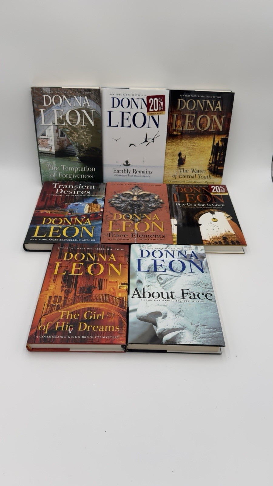 Donna Leon Hardcover Book Lot: A Commissario Guido Brunetti Mystery LOT OF 16