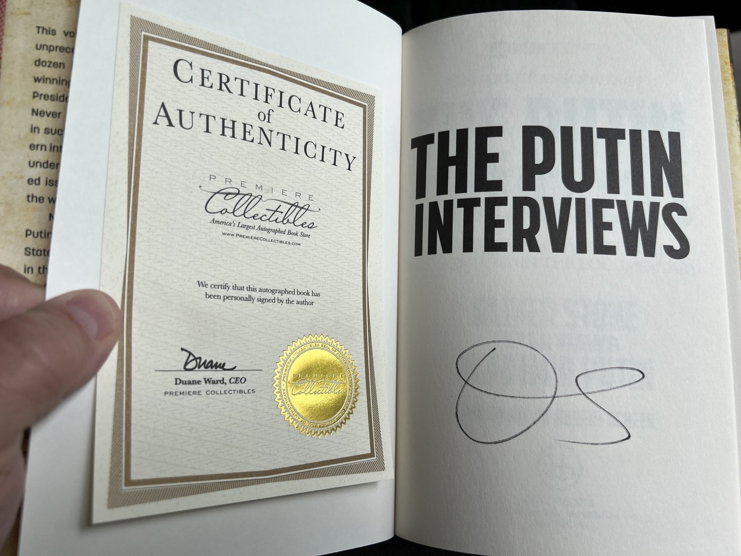 THE VLADIMIR PUTIN INTERVIEWS SIGNED by OLIVER STONE! PREMIERE COLLECTIBLES 2017