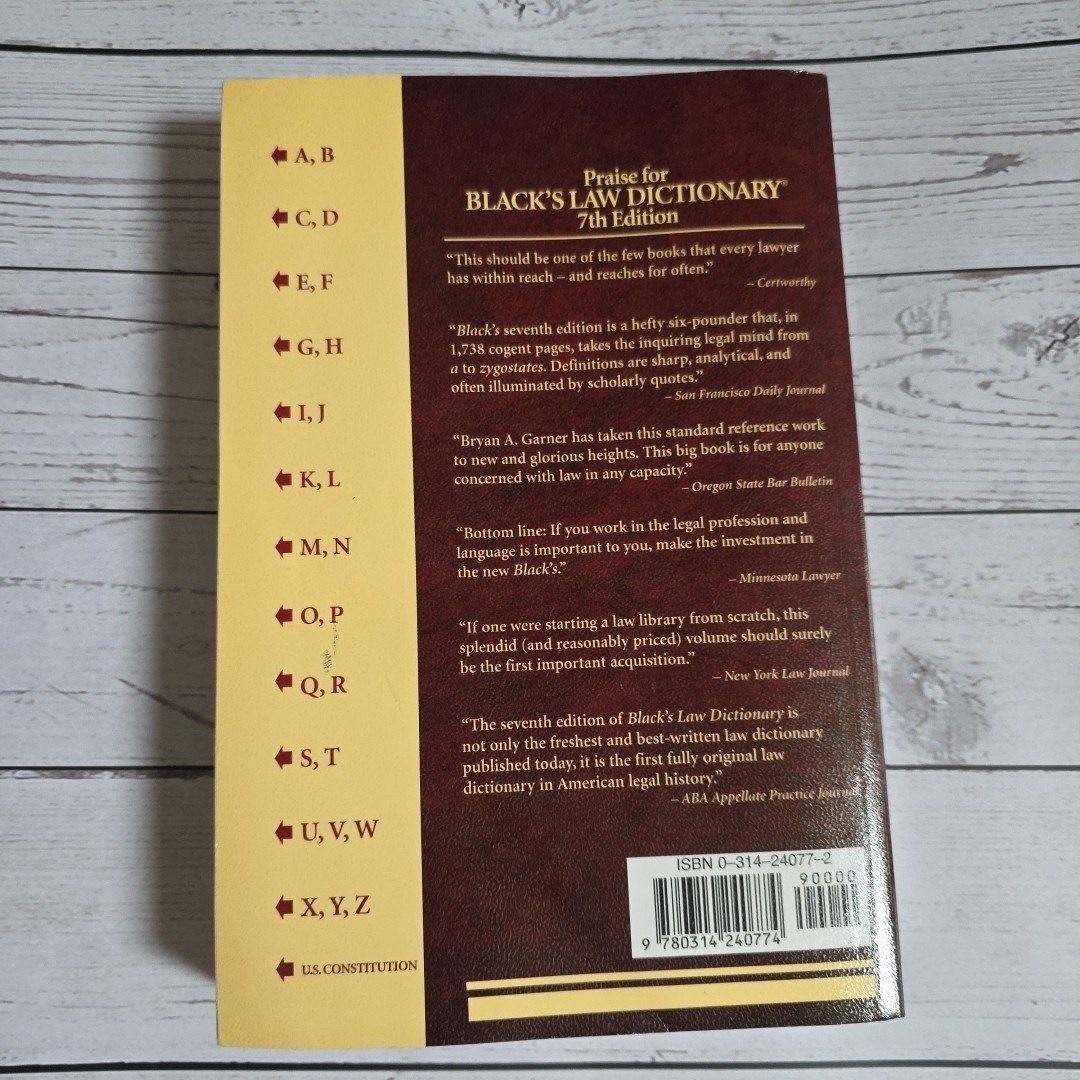 Blacks Law Dictionary, 7th Edition Black, Henry Campbell|Garner, Bryan A.|We…