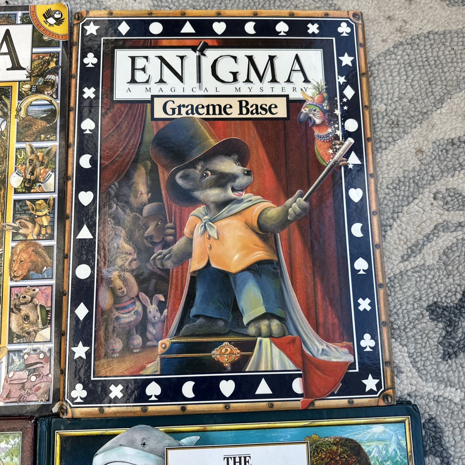Lot of 4 Graeme Base Books Animalia Enigma Seahorse Eleventh Hour