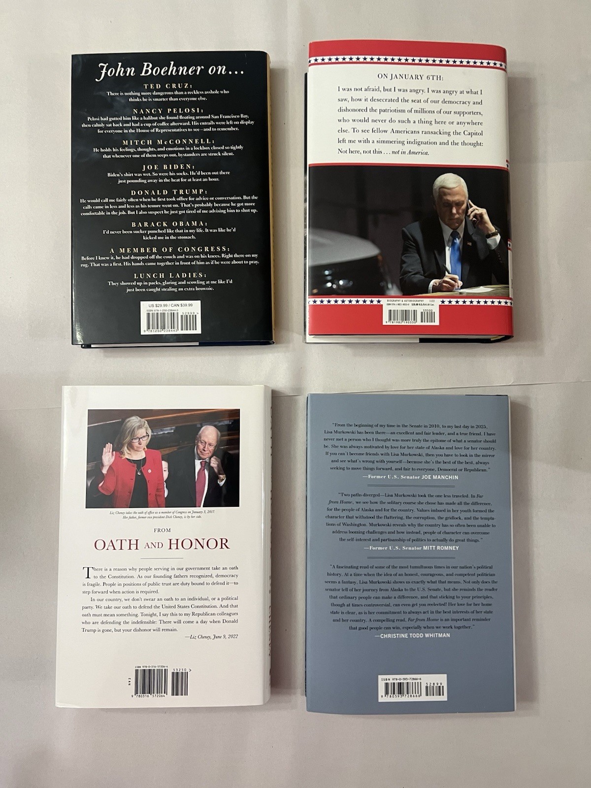 Hardcover Biography Politics ~ Liz Cheney, Mike Pence, Lisa Murkowski, & MORE