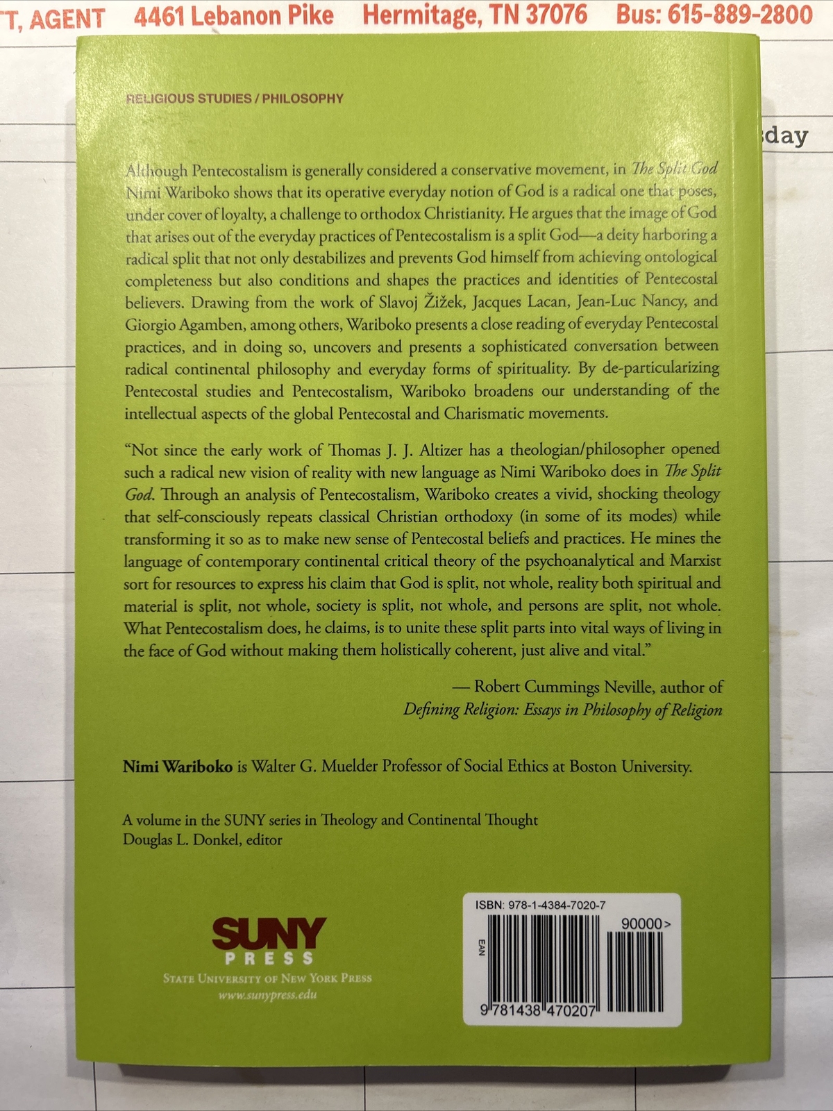 The Split God – Pentecostalism and Critical Theory – Nimi Wariboko – 2019 – 262p