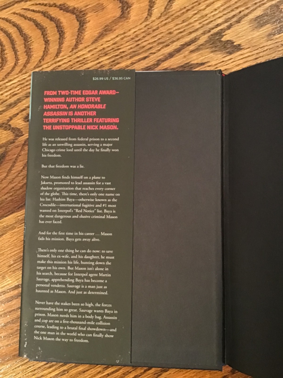 An Honorable Assassin Nick Mason Novel By Steve Hamilton First Edition Hardcover