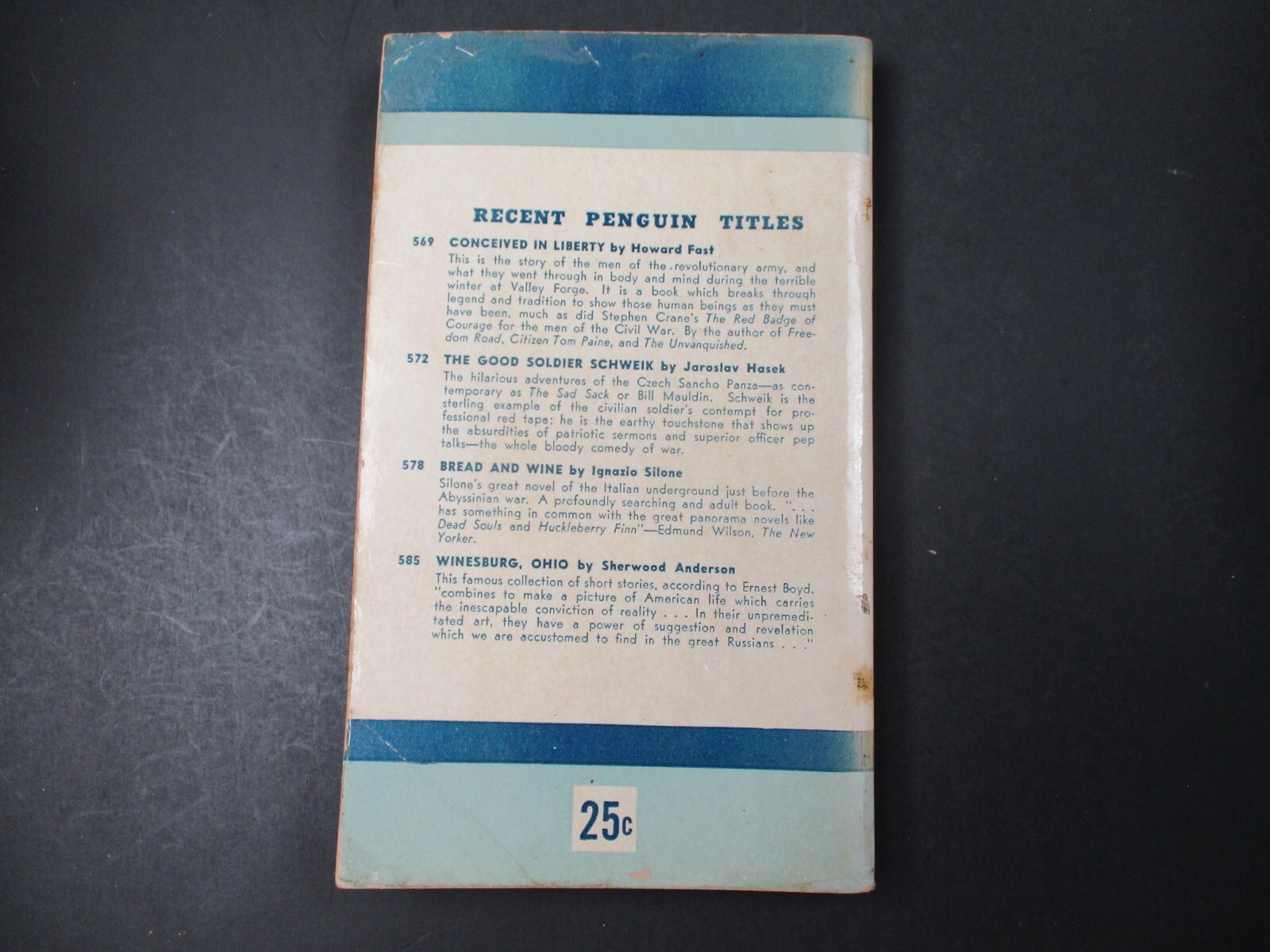 THE UNVANQUISHED by Howard Fast Penguin Book 1st Printing 1946 Paperback PB