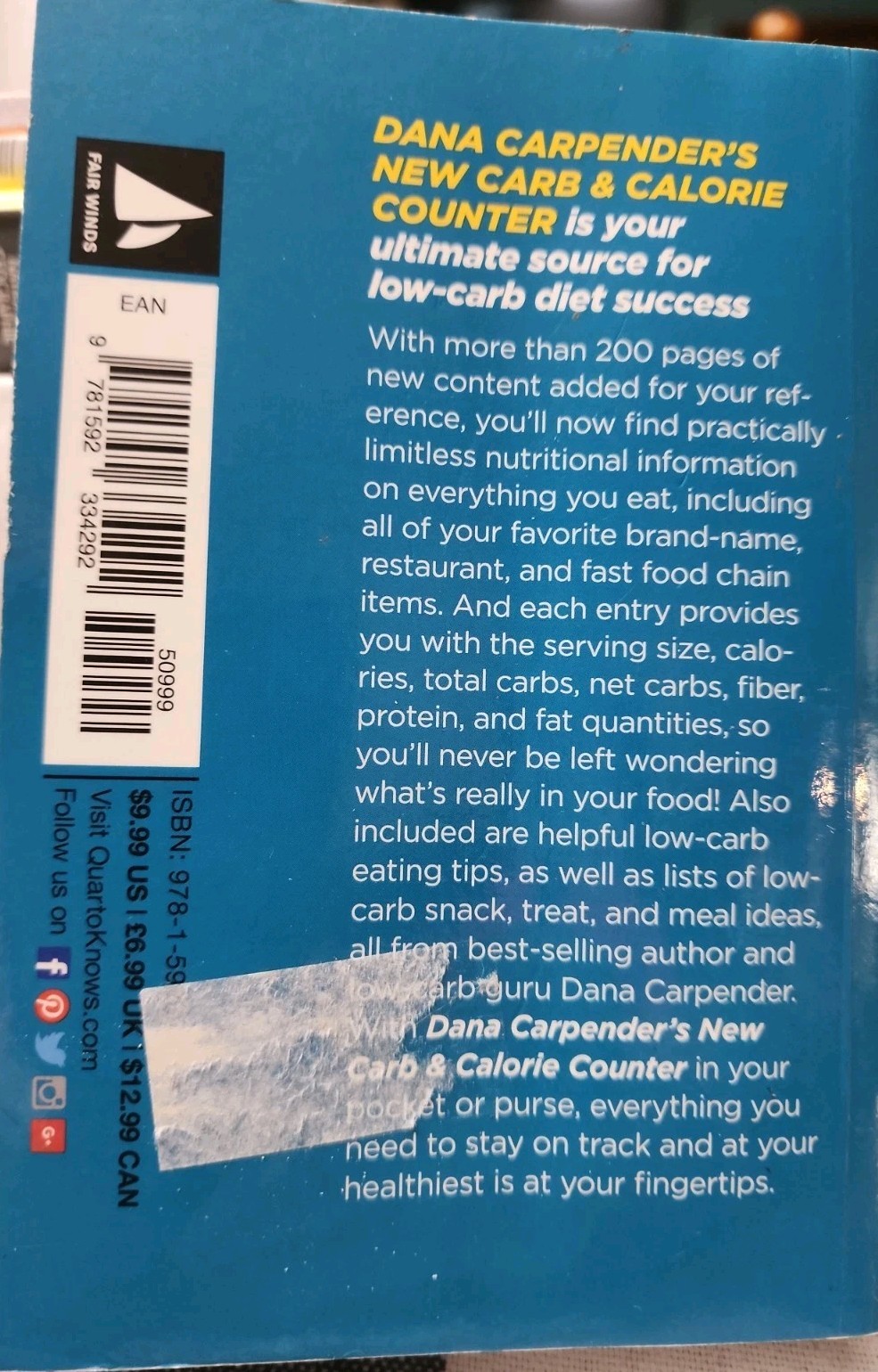 Dana Carpender’s NEW Carb and Calorie Counter-Expanded, Revised, and Upda – GOOD