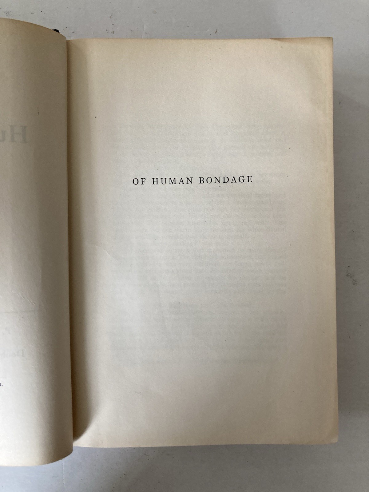 Antique 1915 Of Human Bondage by W. Somerset Maugham Hardcover Book