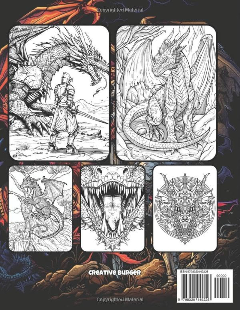 Dragon Coloring Book For Adults: Incredible And Majestic Dragons: 50 Images With