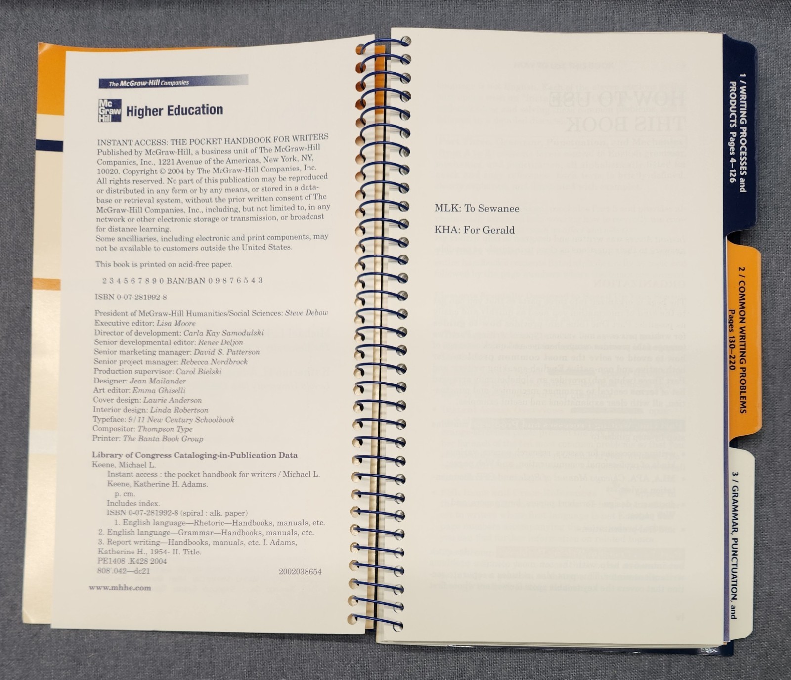 Instant Access Pocket Handbook for Writers 2004 Keene Adams Style Guide Book
