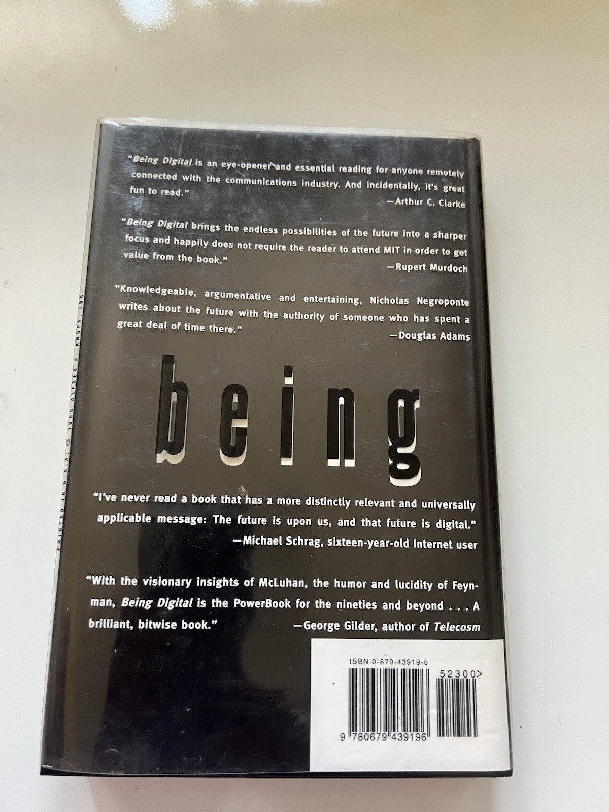 Being Digital by Nicholas Negroponte (1995, Hardcover)