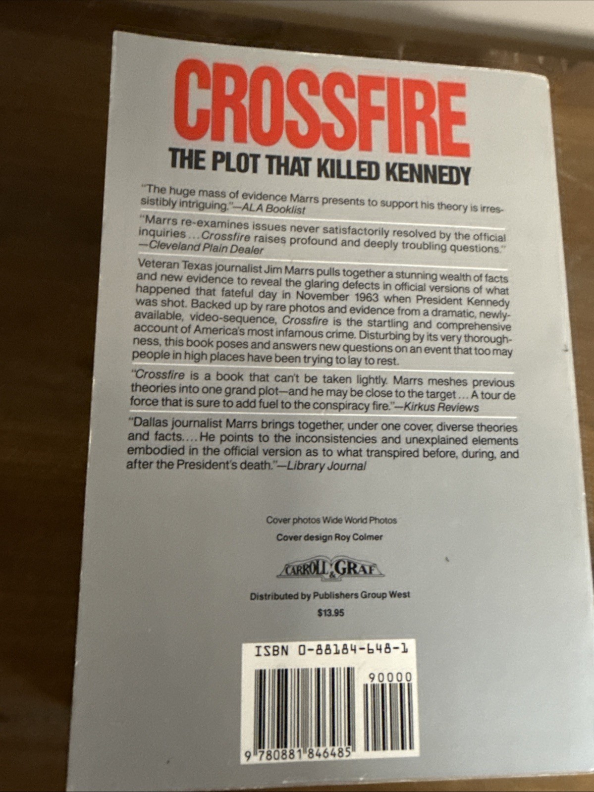 Crossfire: The Plot That Killed Kennedy by Jim Marrs 7th printing