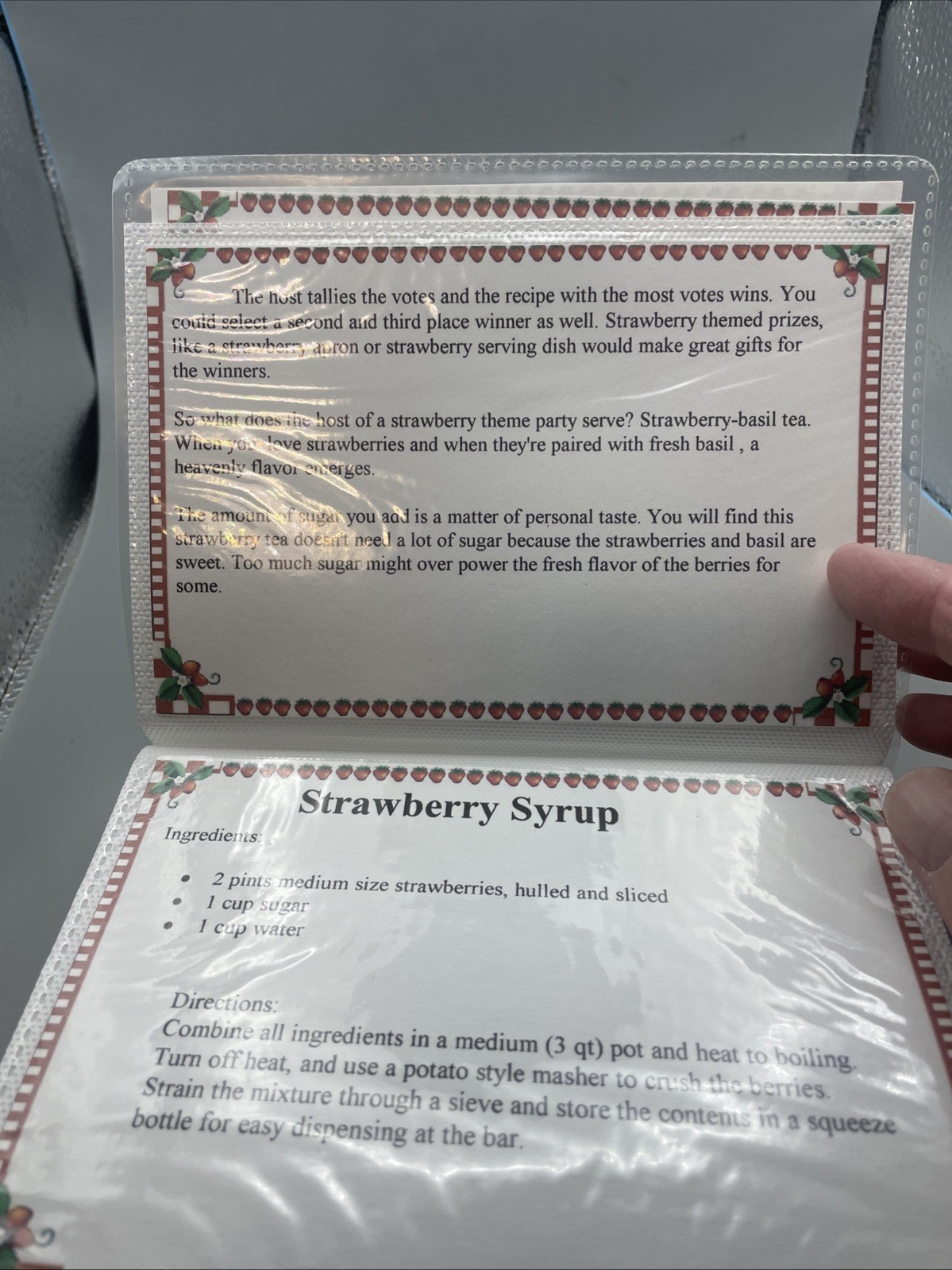 The Homemade Recipes for Strawberries , 2 Ea 4×6” Books