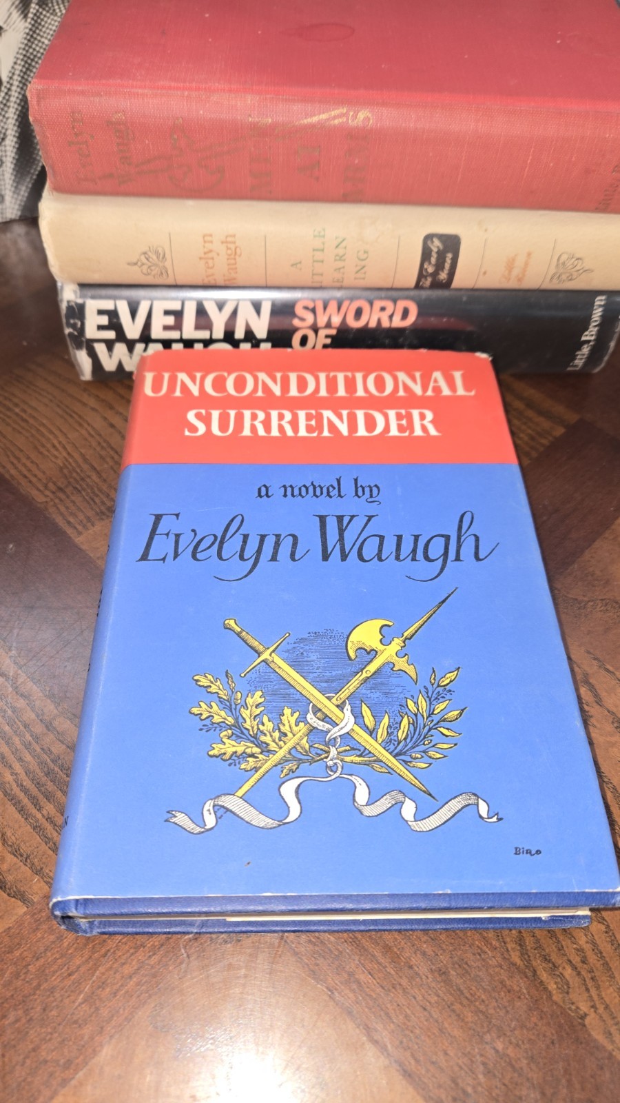 Lot 4 Evelyn Waugh Books HC Sword of Honor Unconditional Surrender Men At Arms