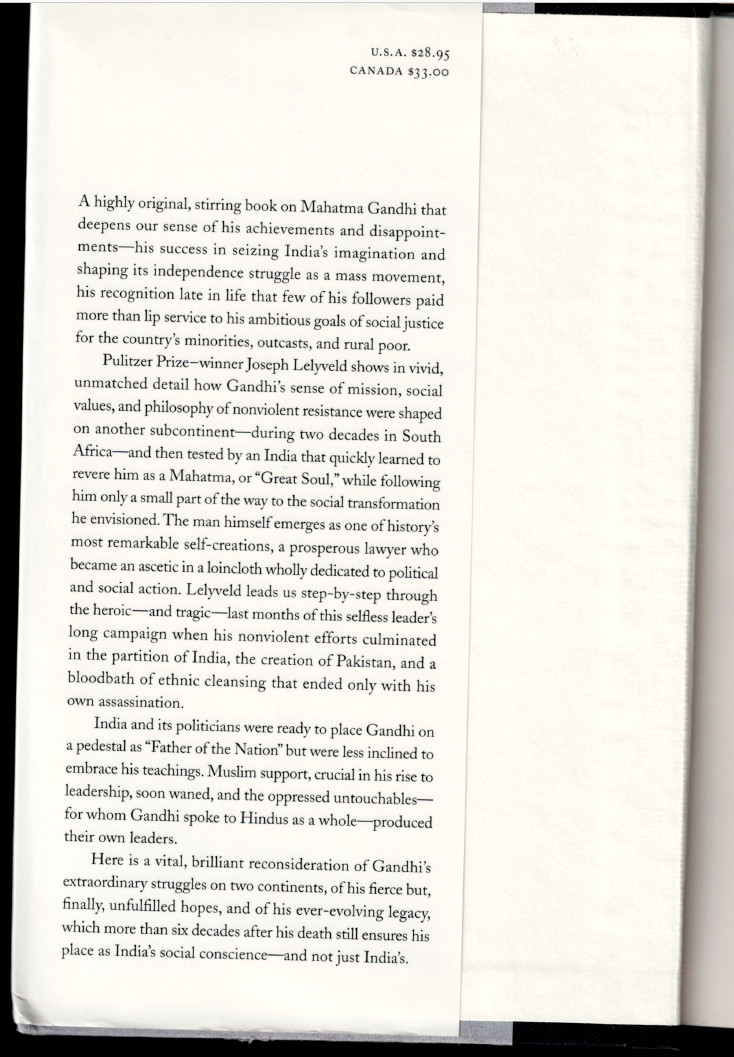 Great Soul – Mahatma Gandhi & His Struggle with India ; by Joseph Lelyveld – HC