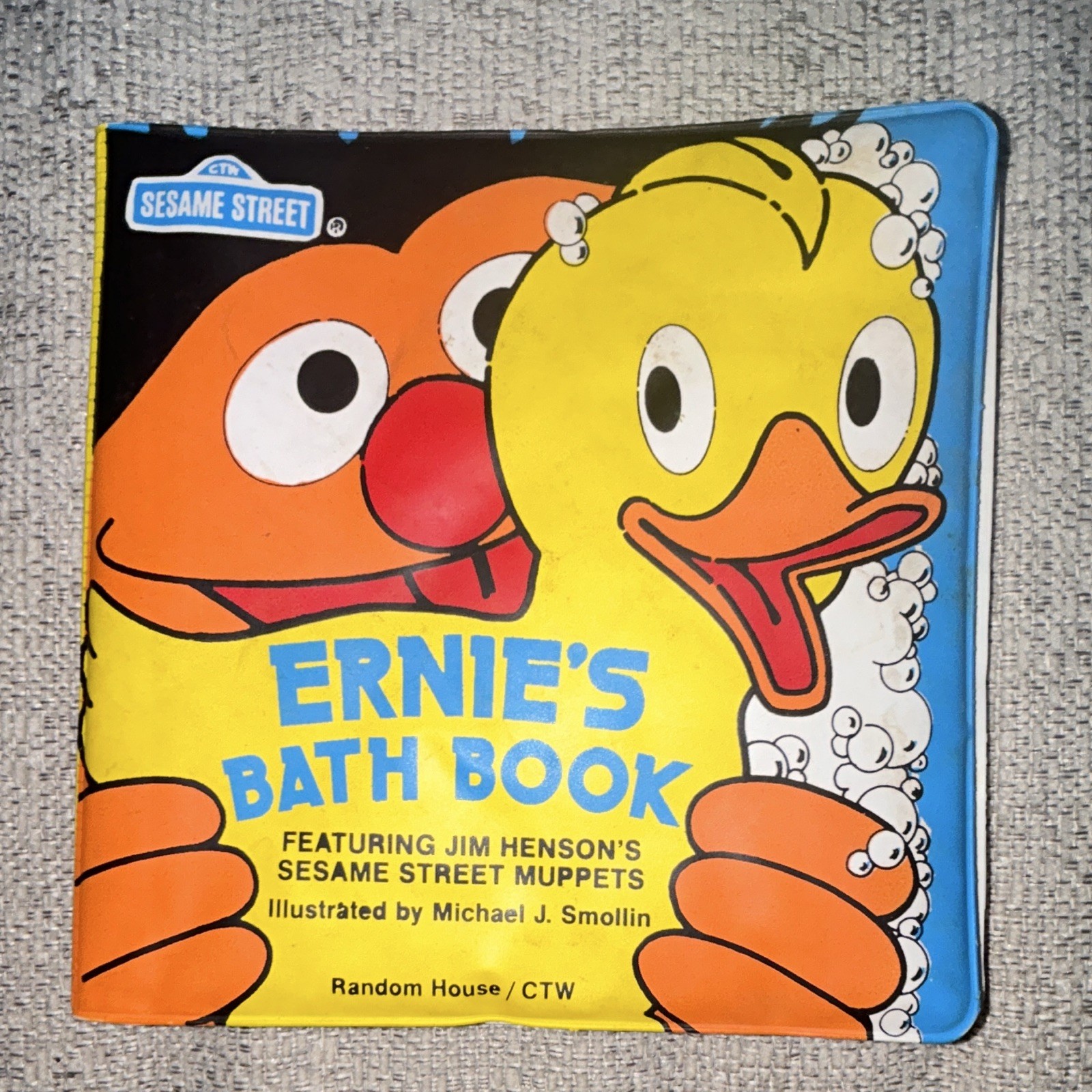 Vintage Sesame Street Ernie’s Bath Book Waterproof (1982) Random House/CTW