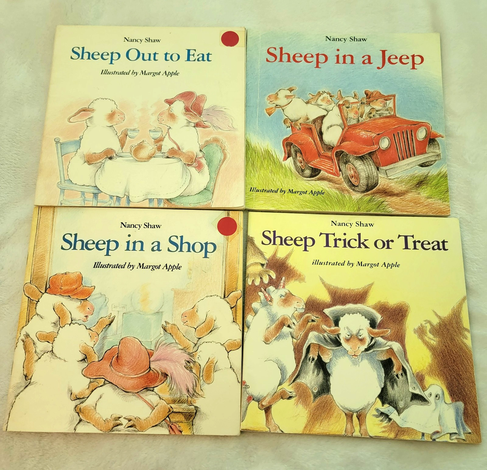 Lot Of 4 Sheep In A Jeep Children’s Picture Books-Nancy Shaw-Fun Rhyming Stories