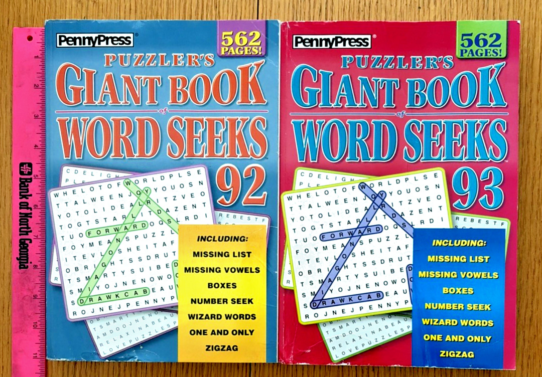 Lot of 2 Penny Press Puzzler’s Giant Book of Word Seeks #92 & 93 New Free Ship