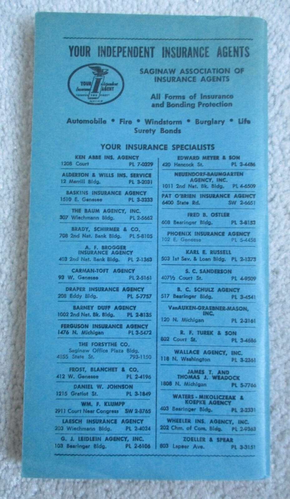 1962 Vintage Saginaw MI Street Guide Ordinances Rules Directory Genske 100 Page