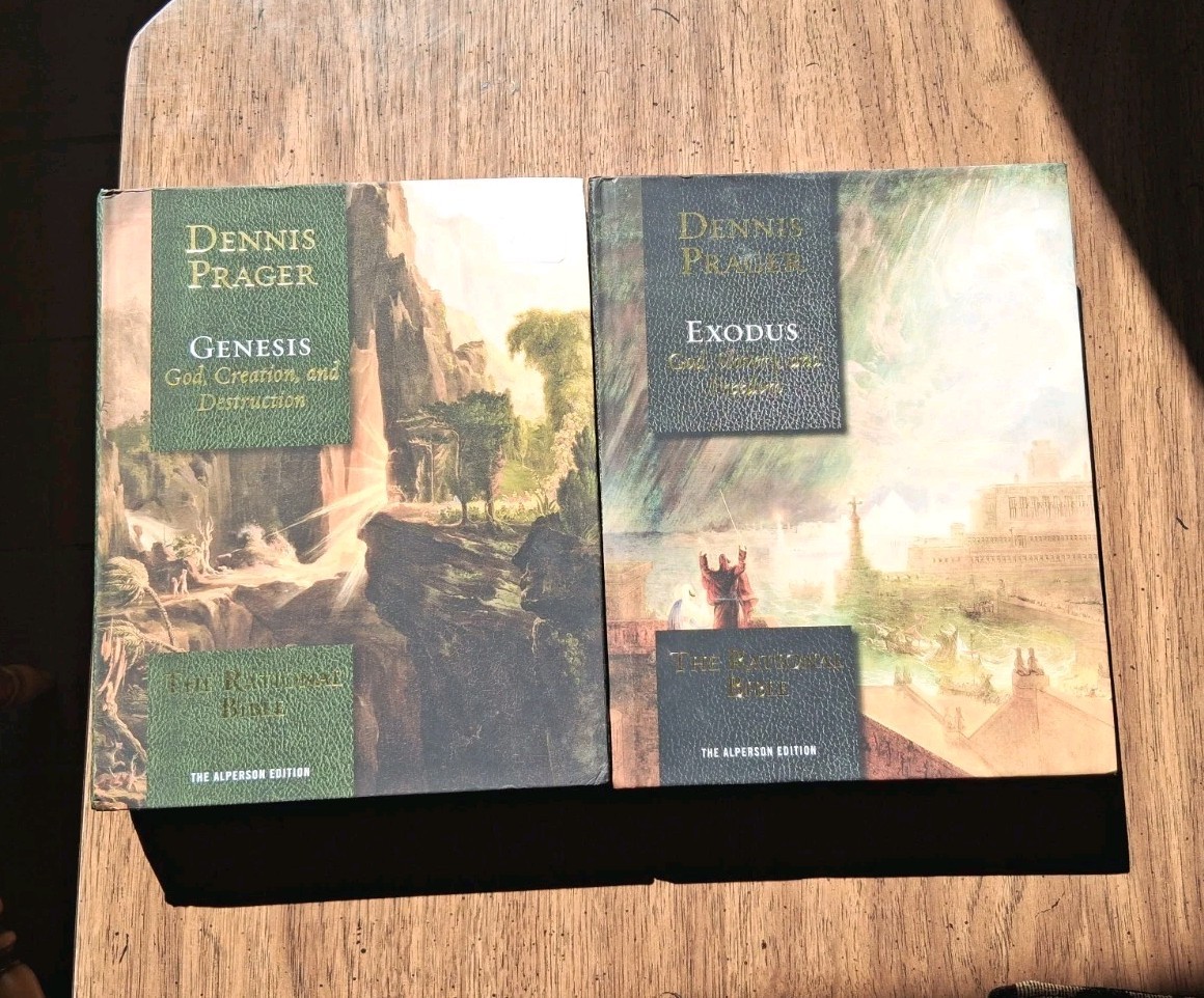 The Rational Bible Genesis & Exodus Lot Of 2 HC Books Dennis Prager Very Nice