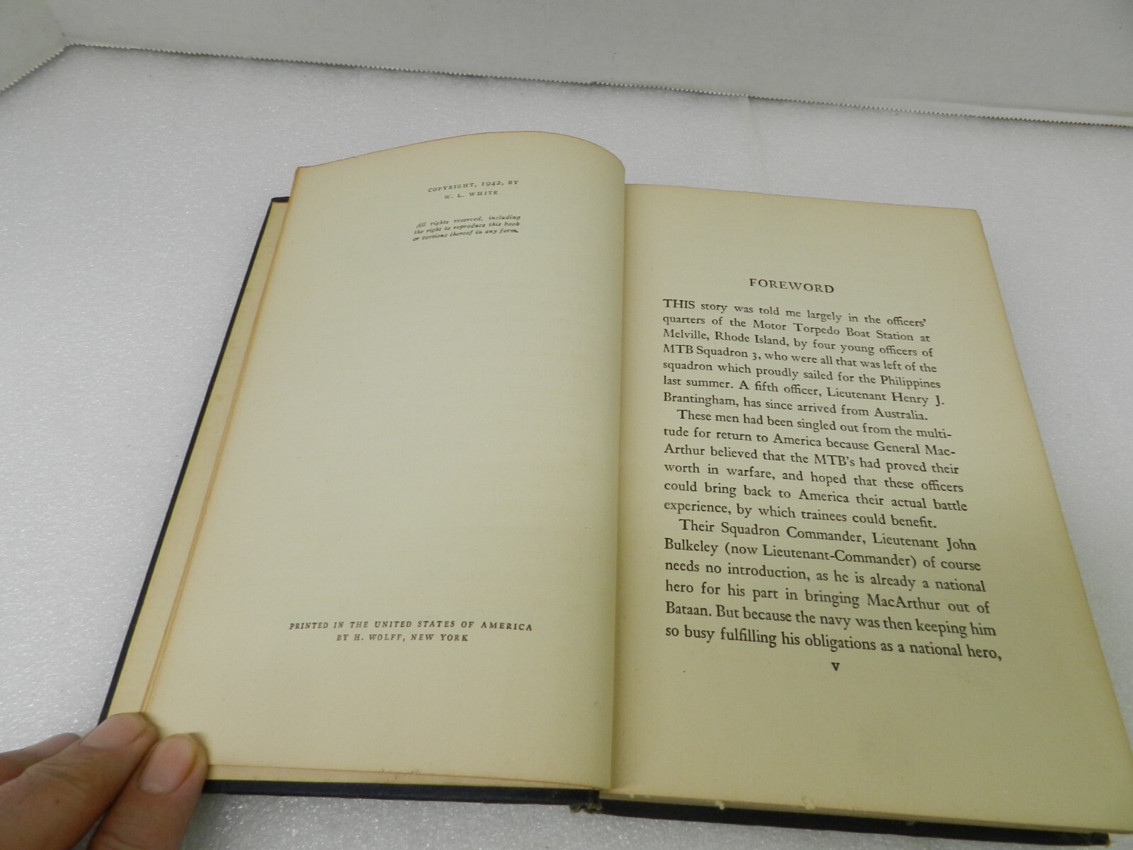 W.L. White They Were Expendable Harcourt, Brace And Company 1942 HC 1st Edition