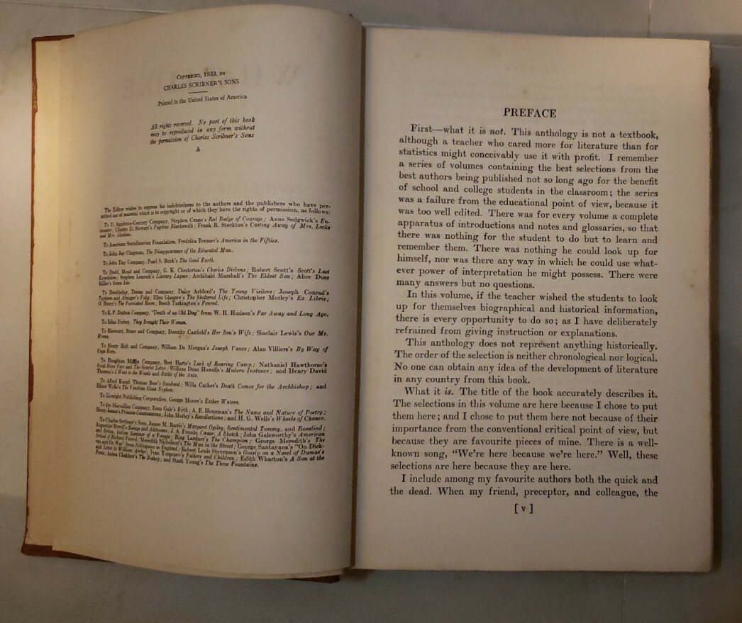 What I Like {In Prose} William Lyon Phelps First Edition 1933 Charles Scribner’s