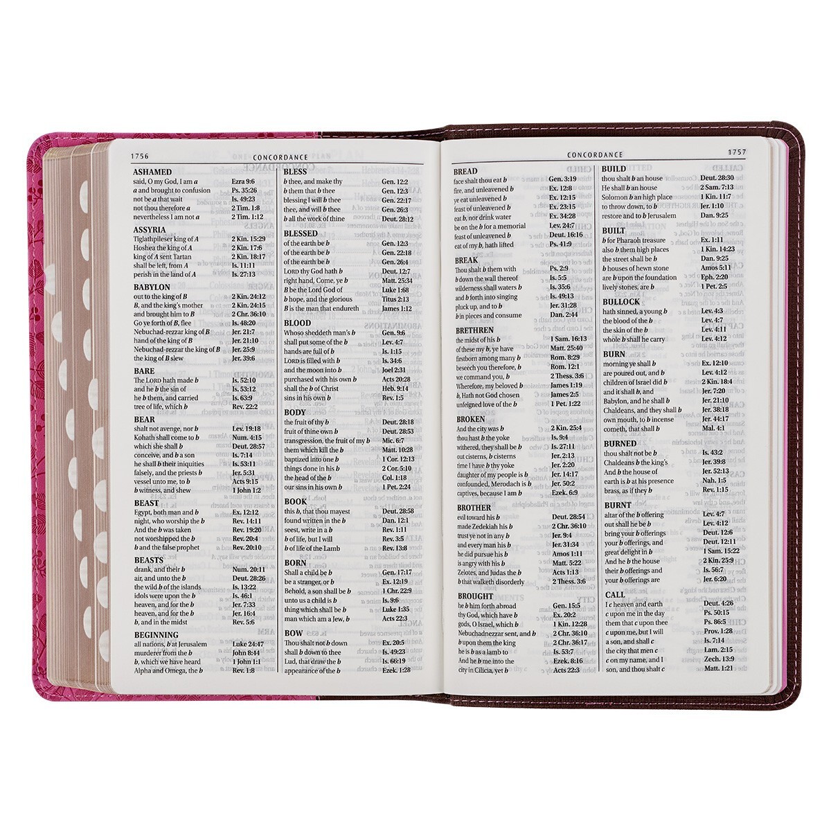 The Holy Bible King James Version Giant Print Brown / Berry Pink Thumb Indexed