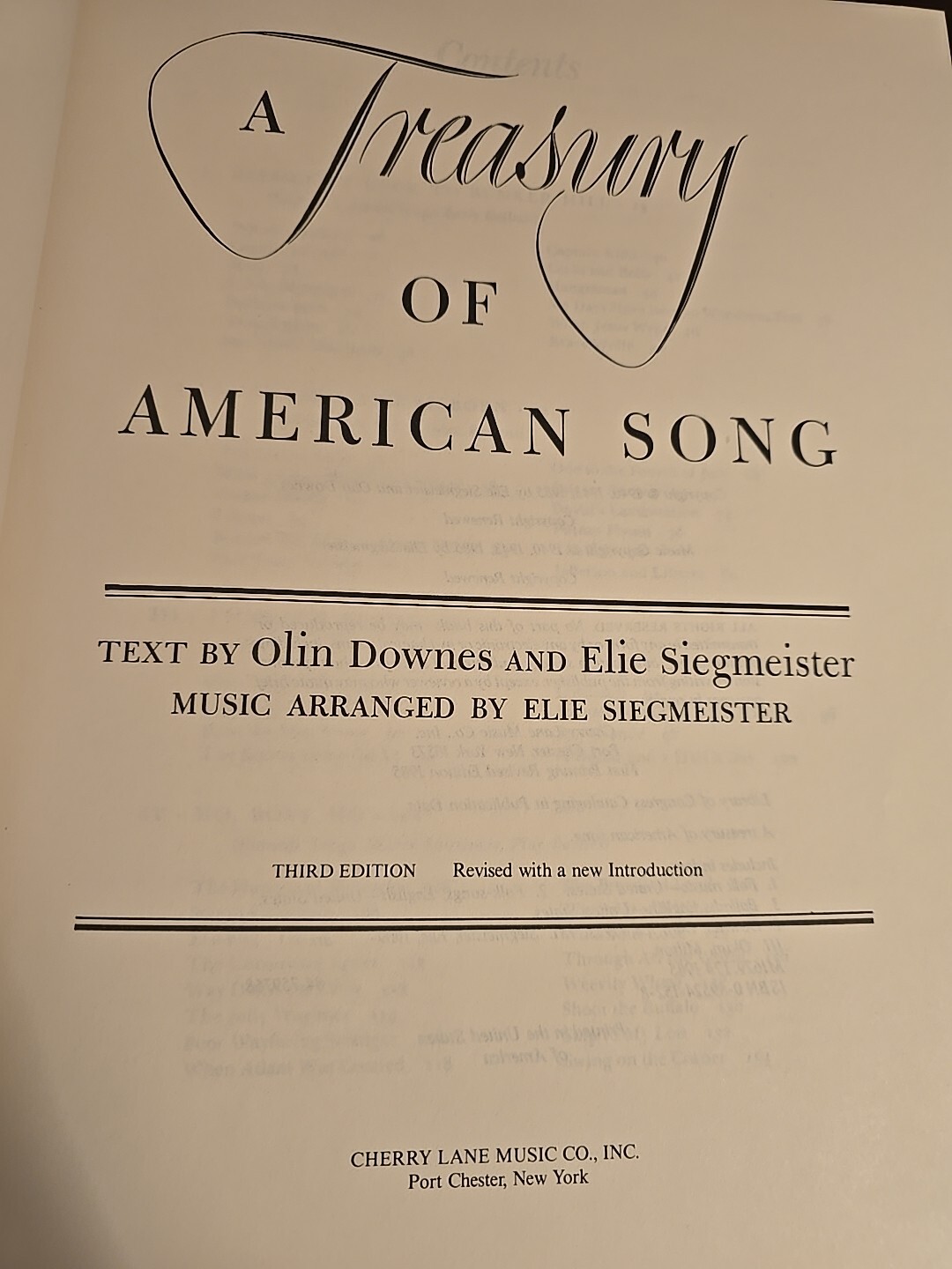 A TREASURY OF AMERICAN SONG O Downes E Siegmeister 408 pg Hardcover BRAND NEW SM