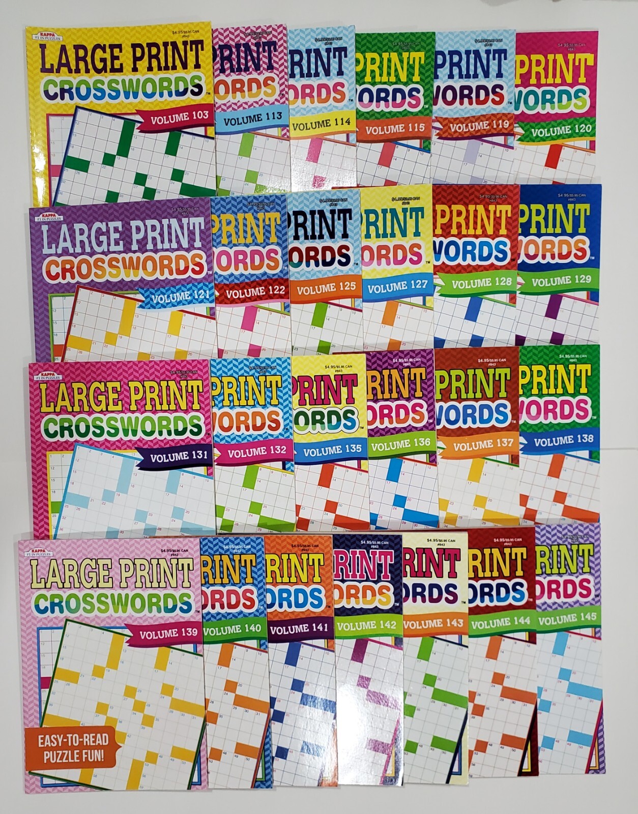 Large Print Crosswords Puzzle Books Kappa Games,Search,Hunt~ Pick up to 20 Vols