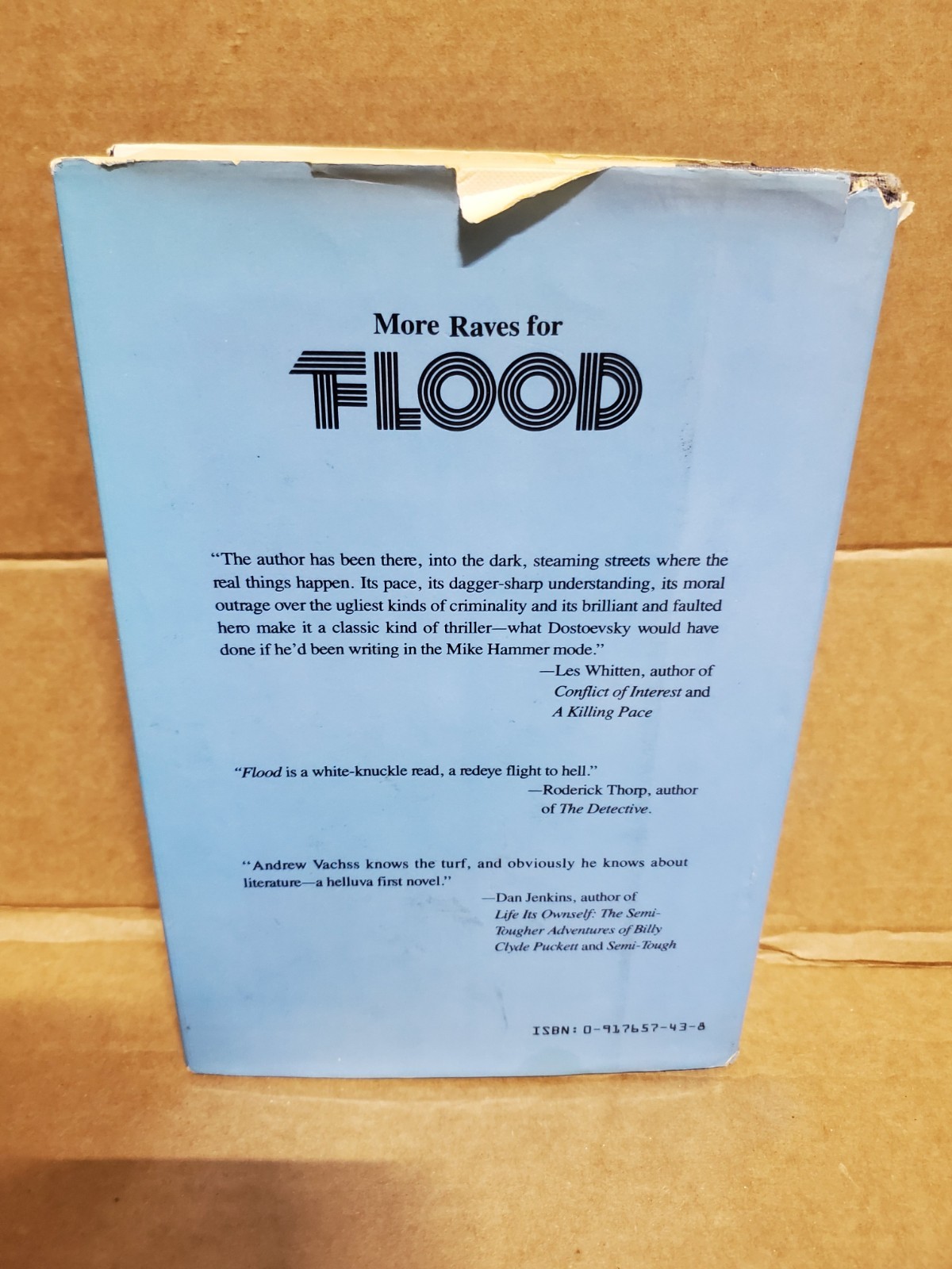 Flood by Andrew Vachss (1985, Hardcover) First Edition Good condition