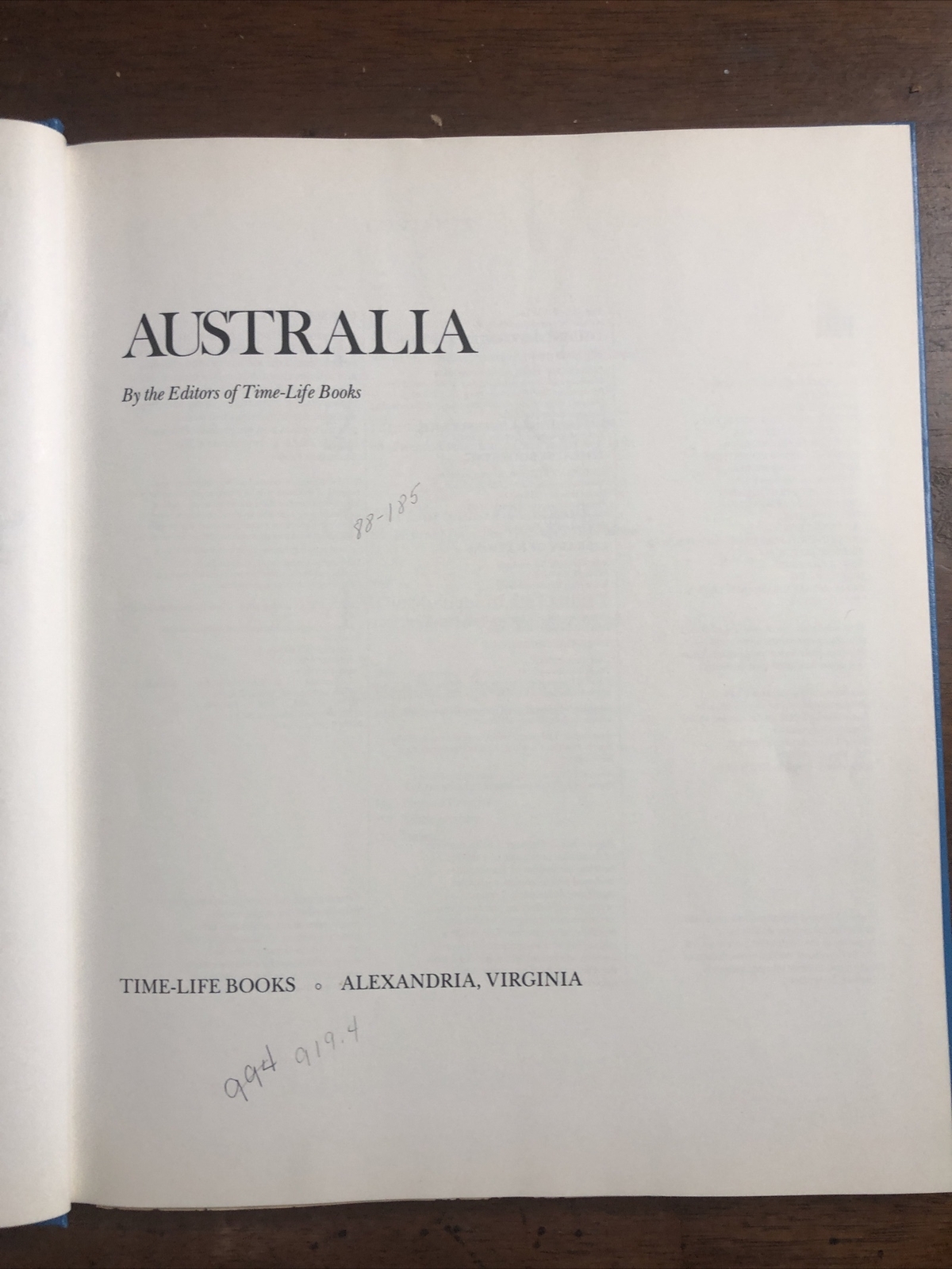 Library of Nations: Australia 1987 Vintage Hardcover Exlib Good Condition