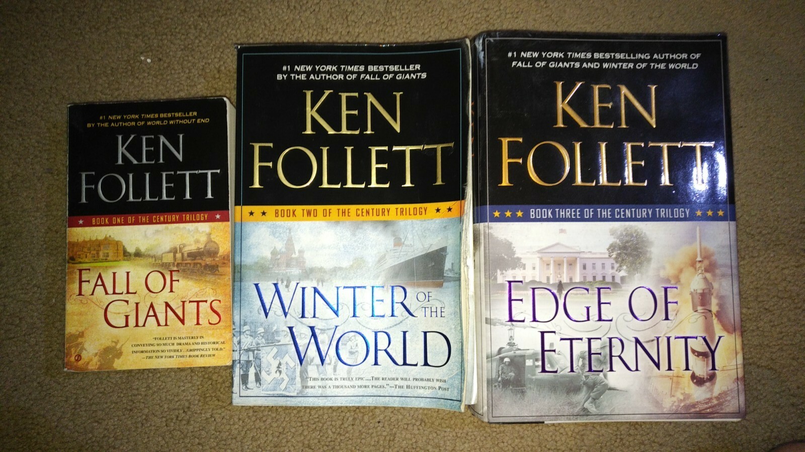 Ken Follet “Centuries” Complete Trilogy; books 1-3