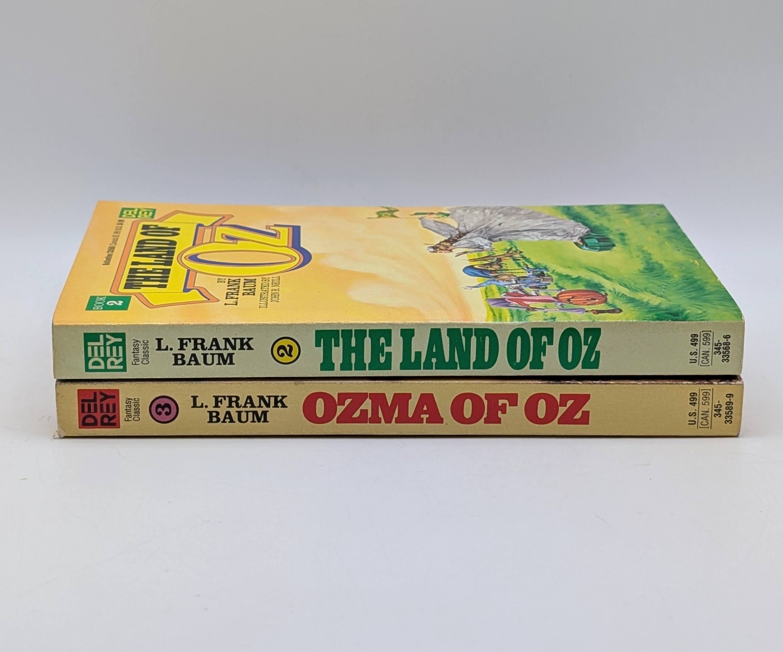 L. Frank Baum Book Lot 2 Ozma & Land Of Oz Del Rey Paperback Set #2 #3 Herring