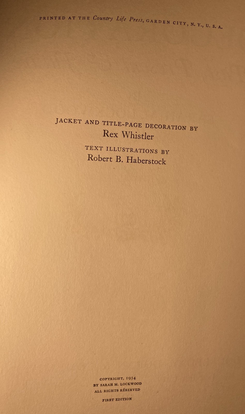 DECORATION PAST, PRESENT & FUTURE. Vintage 1934 First Edition HC. Sarah Lockwood