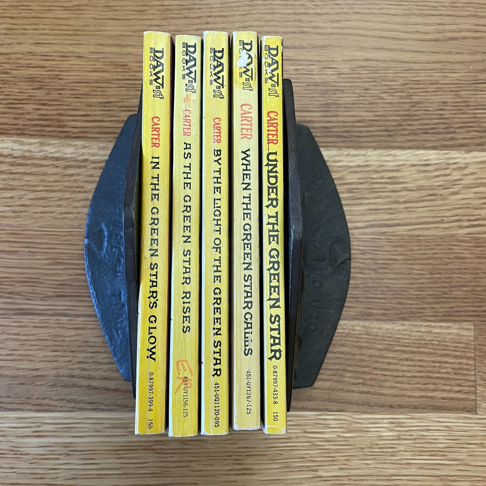 Complete Green Star Series by Lin Carter. Books #1-5. Vintage DAW yellow spines.