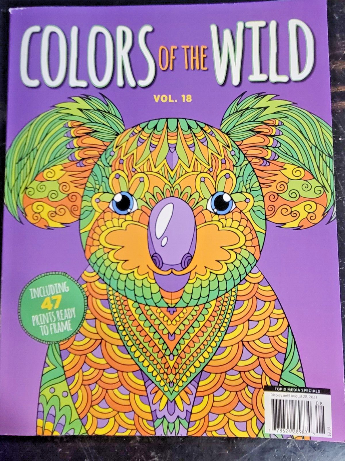 COLORS OF THE WILD! Vol. 18 Adult Coloring Book With 47 Prints Ready To Frame!