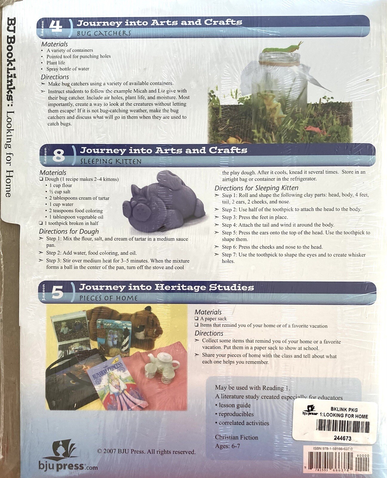 BJ Booklinks Journey into Literature Looking for Home Set Bob Jones Homeschool