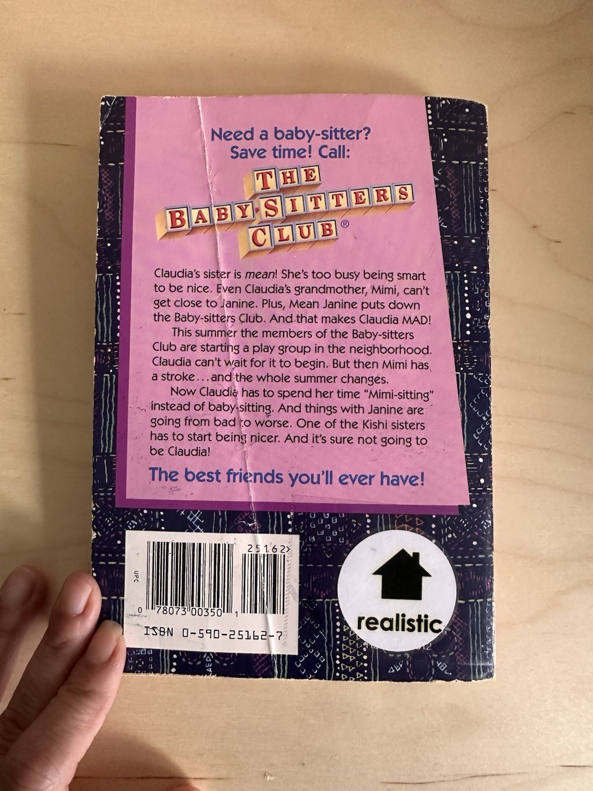 Baby-Sitters Club #7 Claudia and Mean Janine Ann M Martin PB Vintage 1987
