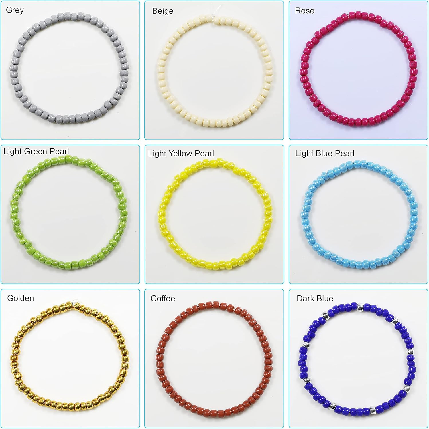 Raibow Clear Color 4mm Seed Beads About 1200pcs/100Grams in Bag, 6/0 Glass Craft