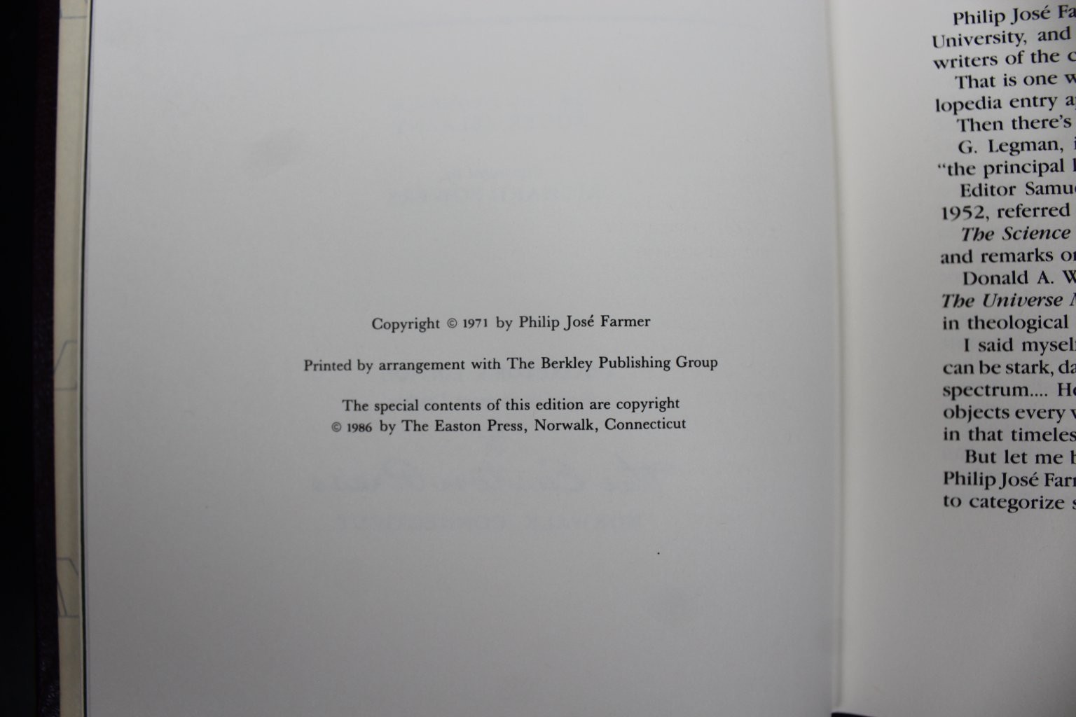 To Your Scattered Bodies Go Philip Jose Farmer 1986 Collector’s Edition Easton