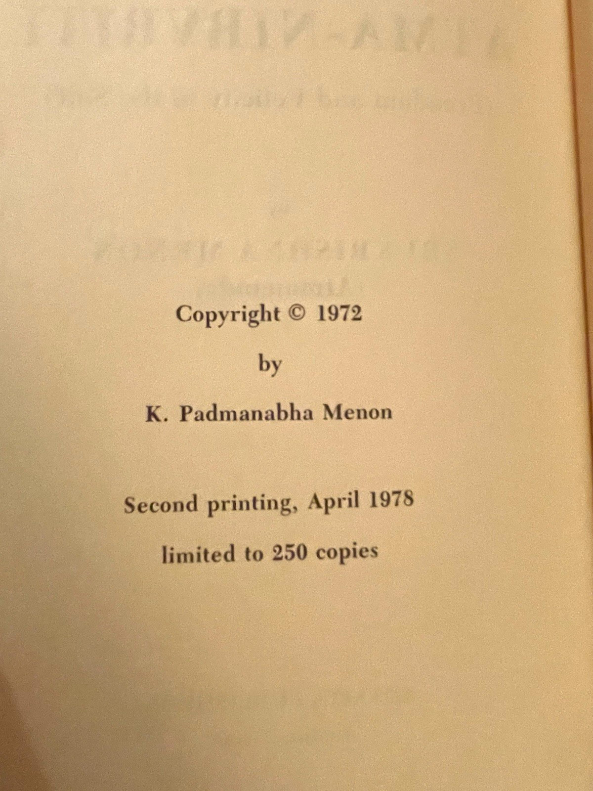 (2nd printing 1978 ltd. ed ,250) Atma-Nirvriti; Indian Hindu philosophy