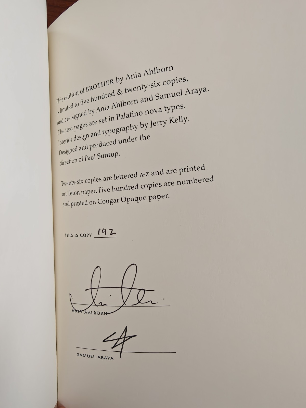 Numbered Limited Edition Of Brother By Ania Ahlborn From Suntup Editions