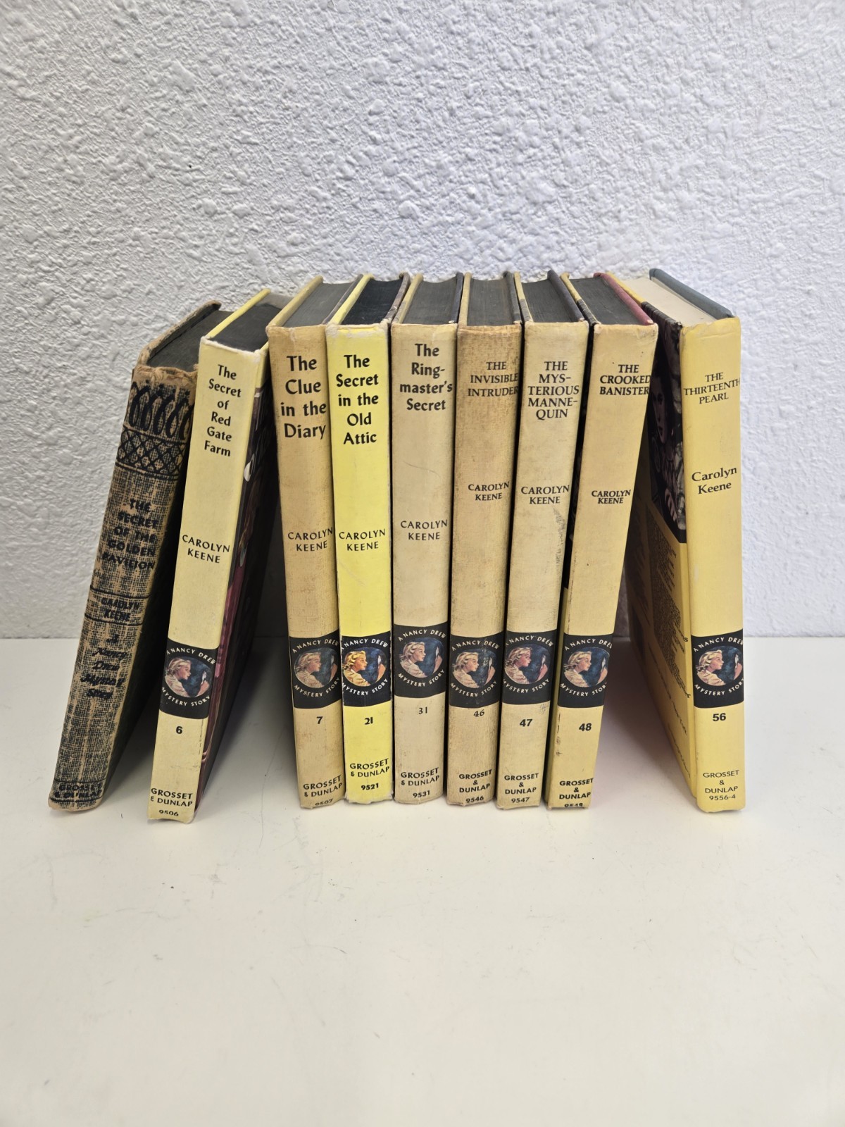 Vtg Nancy Drew Mystery Book Hardcover Matte Yellow Lot Of 9