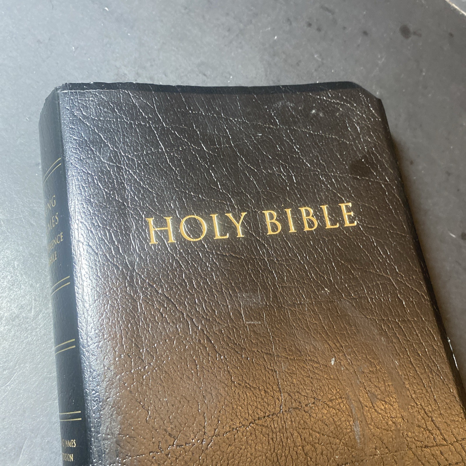 Holy Bible King James Reference KJV Black Bonded Leather Zondervan 1994, VGC