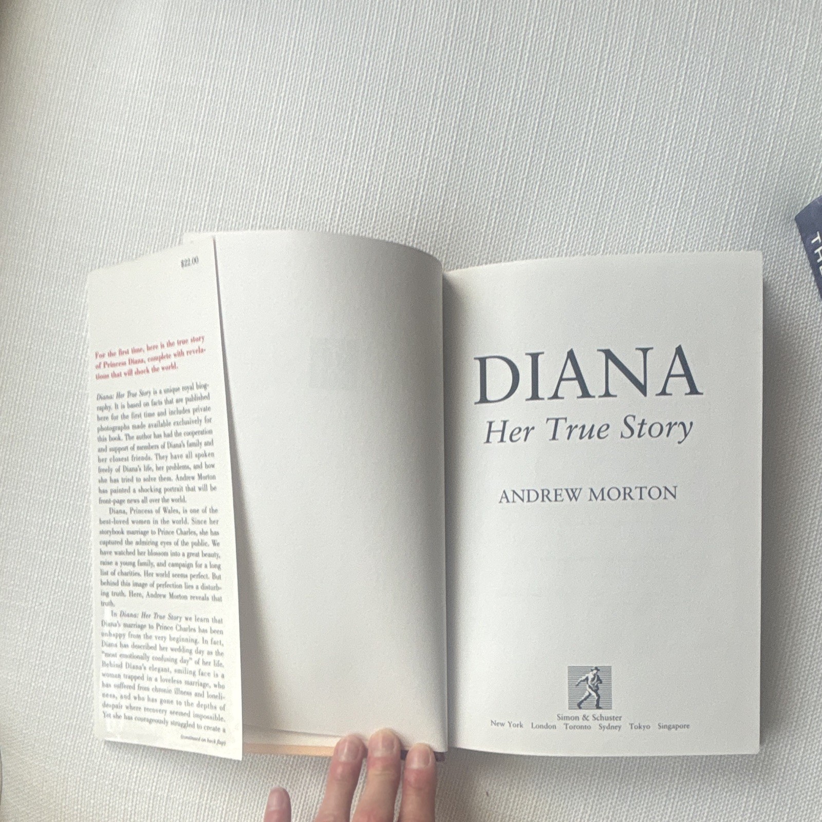 Diana: Her True Story by Andrew Morton Hardcover w/ Dust Jacket, Royalty