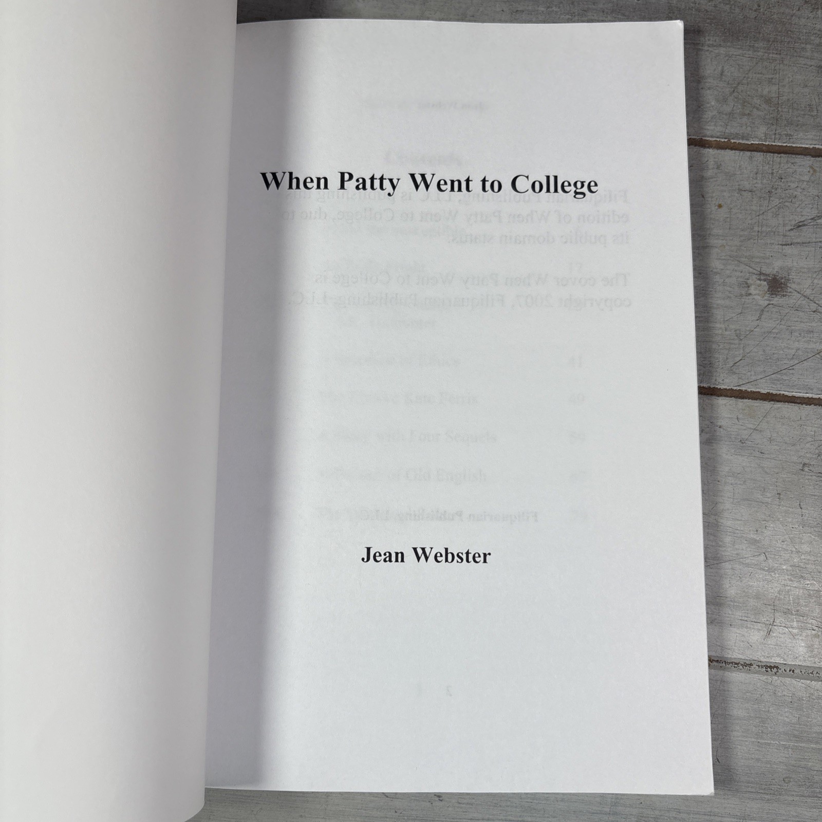 When Patty Went to College by Jean Webster (2007, Trade Paperback)
