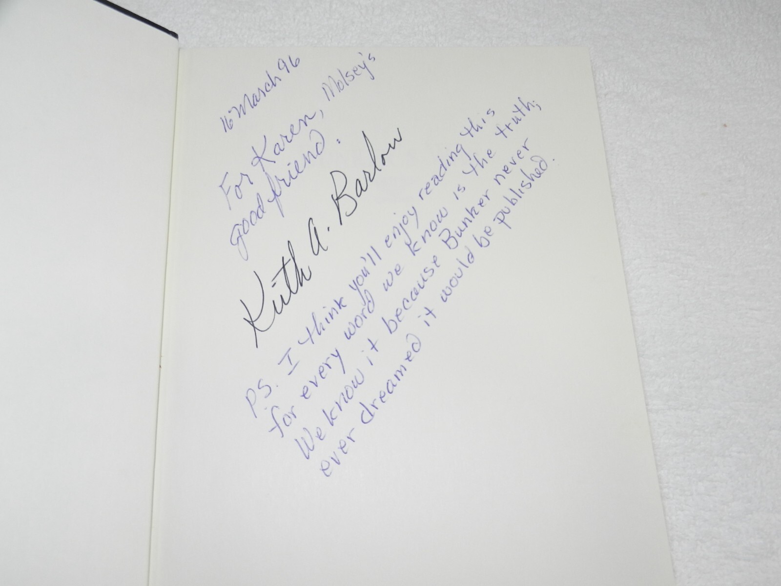 WW II 1942 Philippines POW Col Paul B Bunker – 1943 DOD “BUNKER’S WAR” Signed